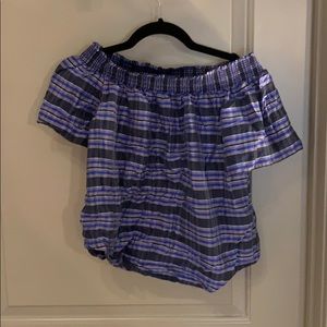 Off-The-Shoulder J.Crew Collection Silk Tartan Top